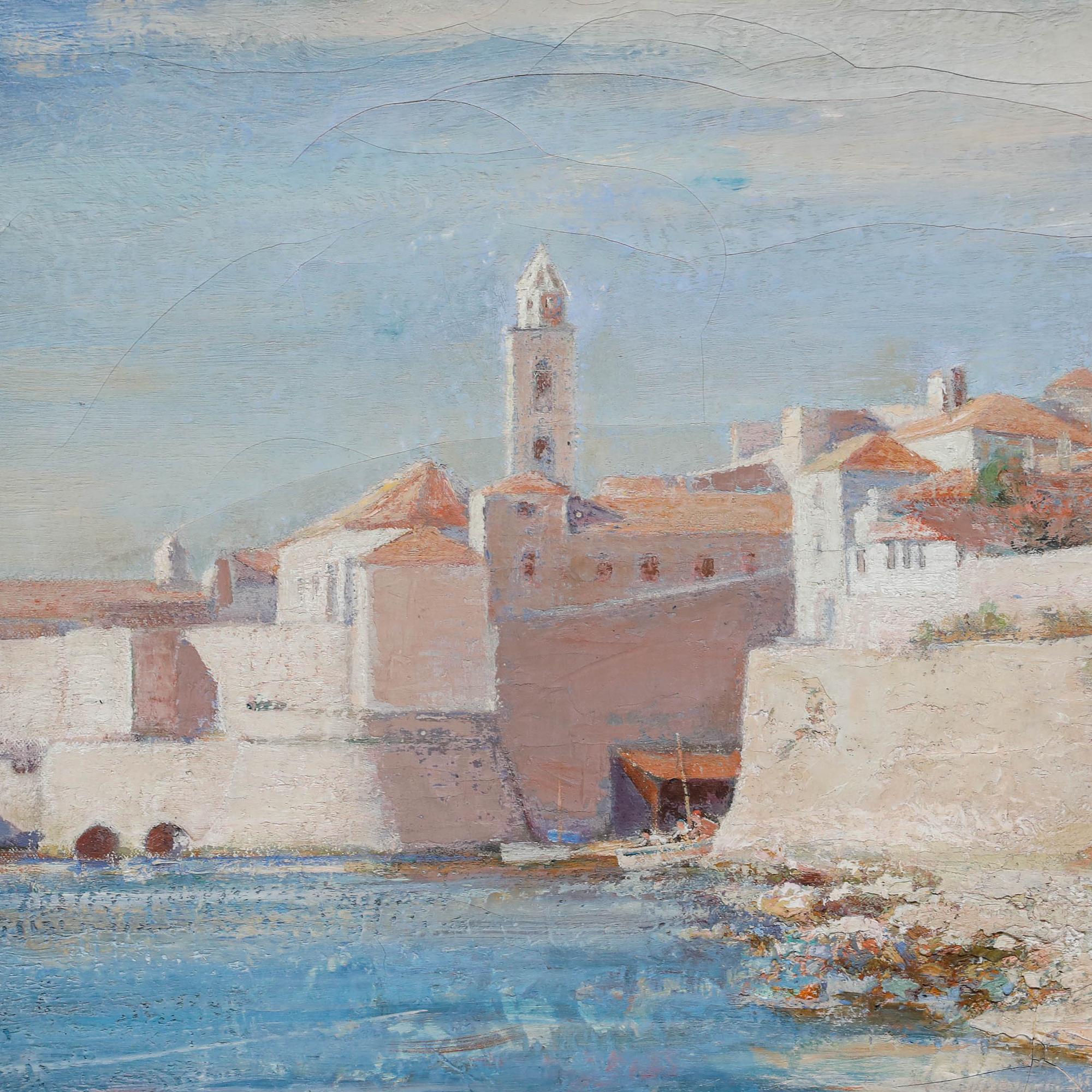 Arthur Croft Mitchell (1872-1956) - Framed Oil, Ragusa from the Rocks, Italy For Sale 3