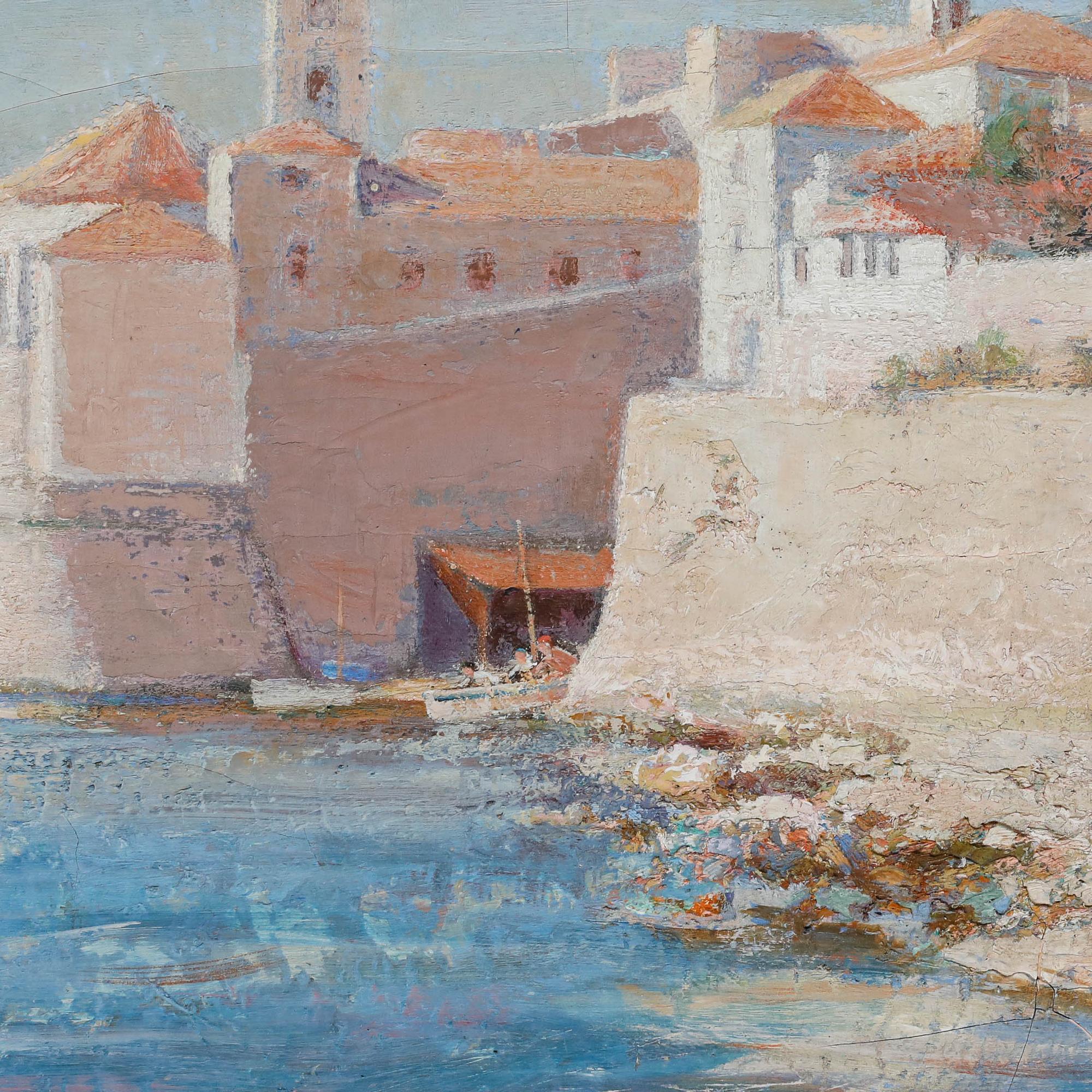 Arthur Croft Mitchell (1872-1956) - Framed Oil, Ragusa from the Rocks, Italy For Sale 4
