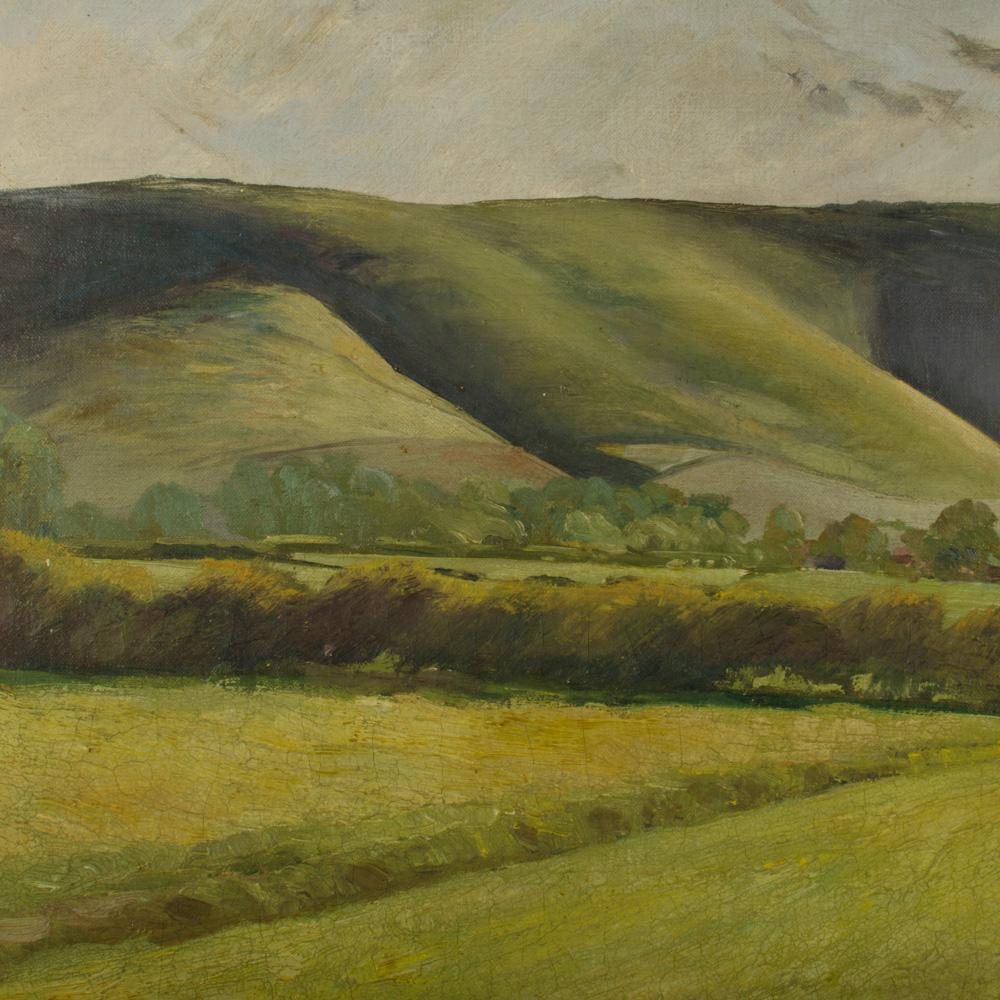 Arthur Crossingham Sprules (britannique, 1915 -1918), « Green Fields », huile sur toile en vente 2