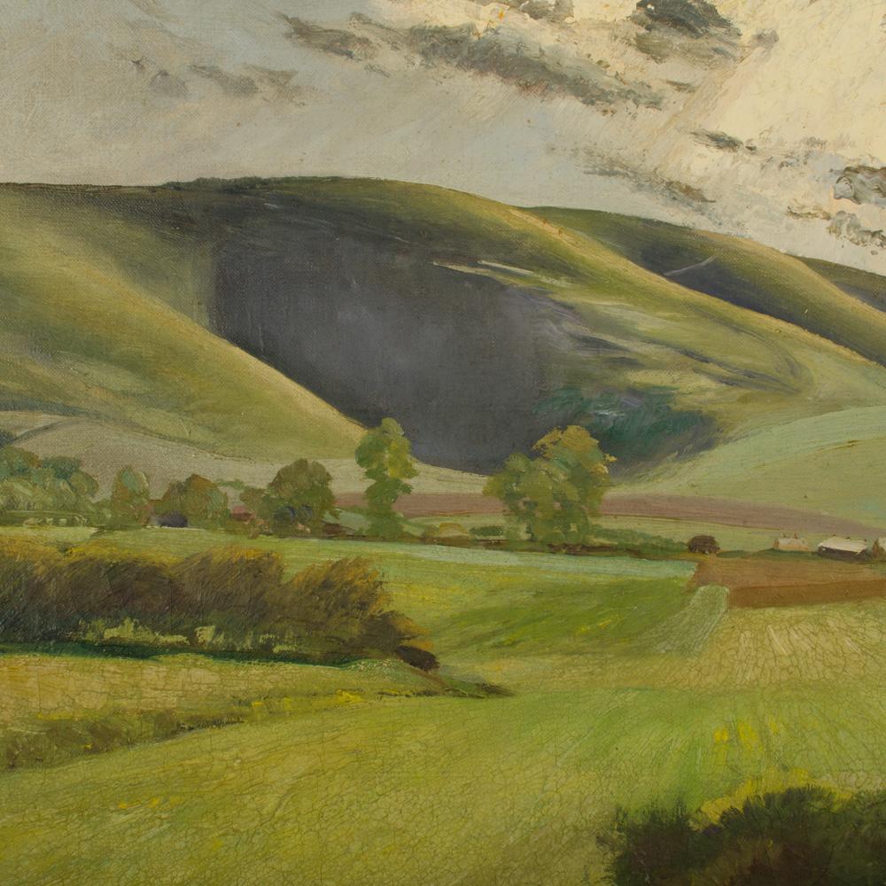 Arthur Crossingham Sprules (britannique, 1915 -1918), « Green Fields », huile sur toile en vente 4
