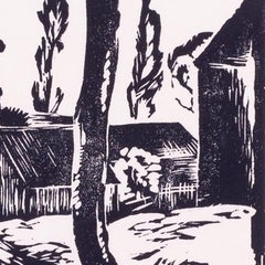 1930, Arthur Cyril Hilton 'In Alderley', British, linocut