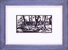 1930, Arthur Cyril Hilton 'In Alderley', British, linocut