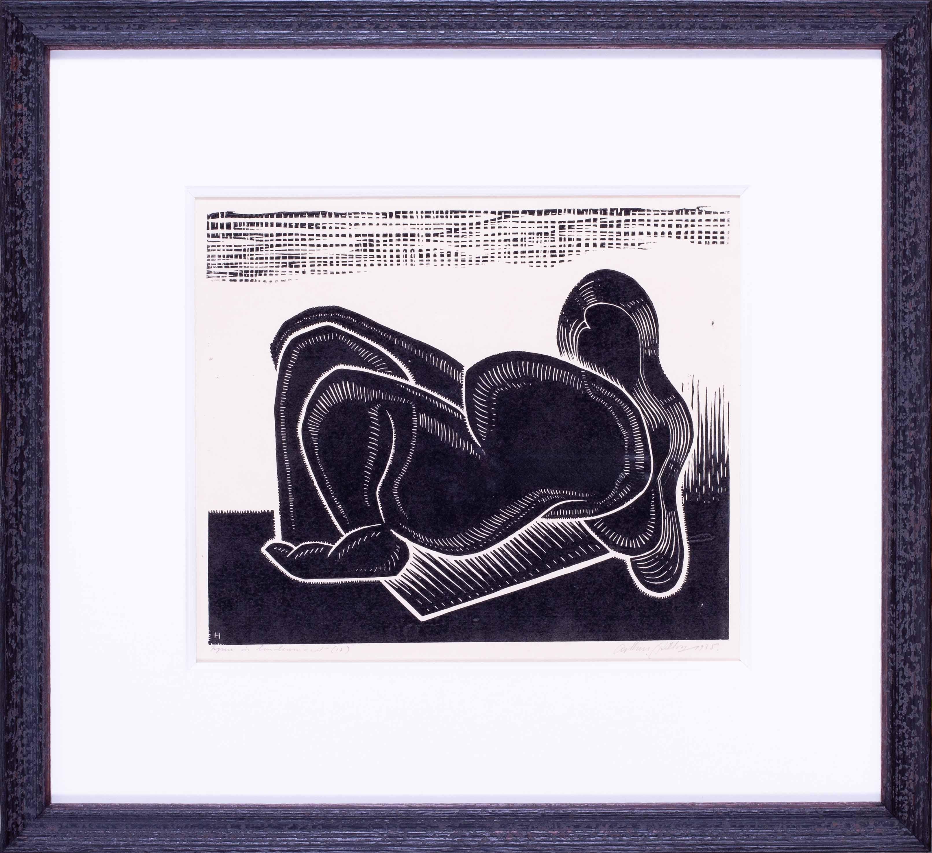 1935, Arthur Cyril Hilton 'Dawn Figure', British, abstract drawing