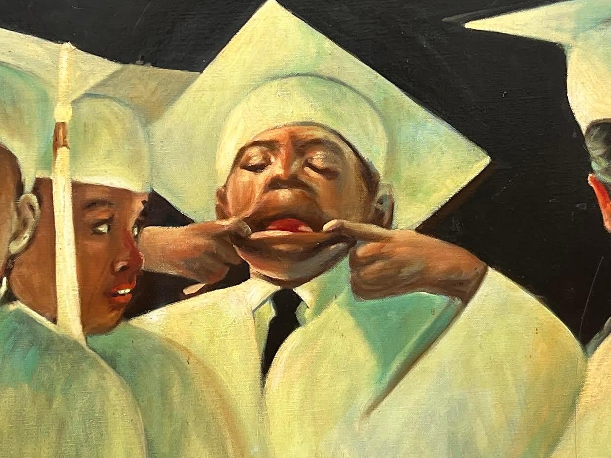 Whimsical Graduation Oil Painting by Arthur D.Thomas 1