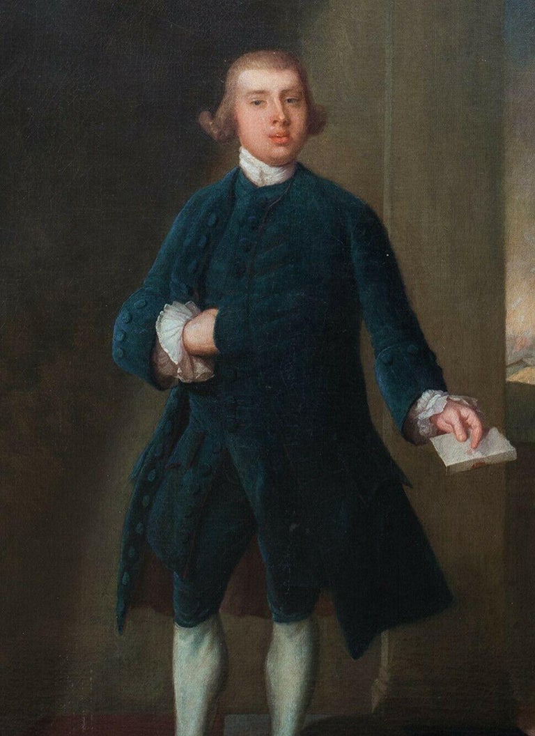 English Portrait Of A Gentleman & Holding A Letter, 18th Century  - Painting by Arthur Devis
