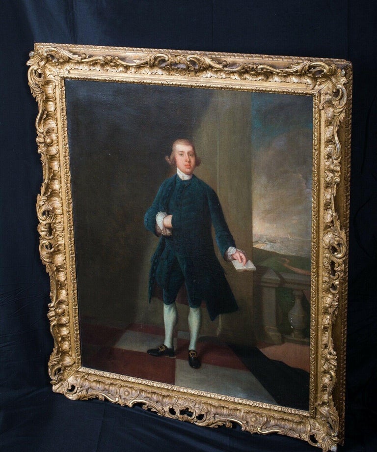 English Portrait Of A Gentleman & Holding A Letter, 18th Century  - English School Painting by Arthur Devis