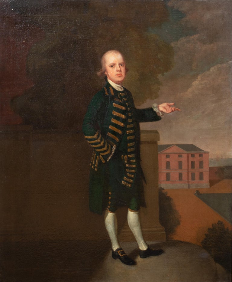 Portrait Of George Farington, East India Company, 18th Century 

attributed to Arthur DEVIS (1712-1787)

One of a matching pair - the other is believed to be the brother

Large 18th century English Portrait of a young gentleman, George Farington of