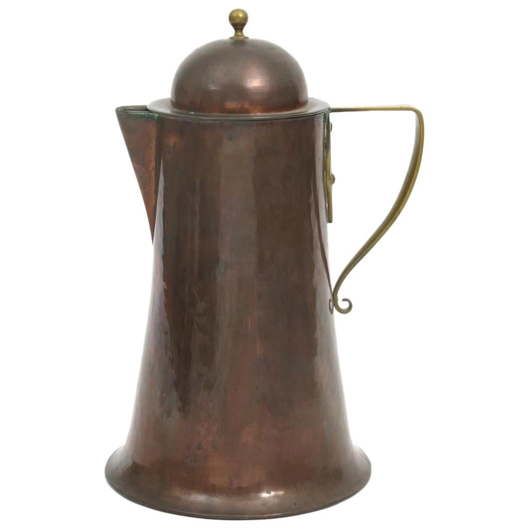 Arthur Dixon, Birmingham Guild of Handicrafts, Arts & Crafts Copper & Brass Jug For Sale