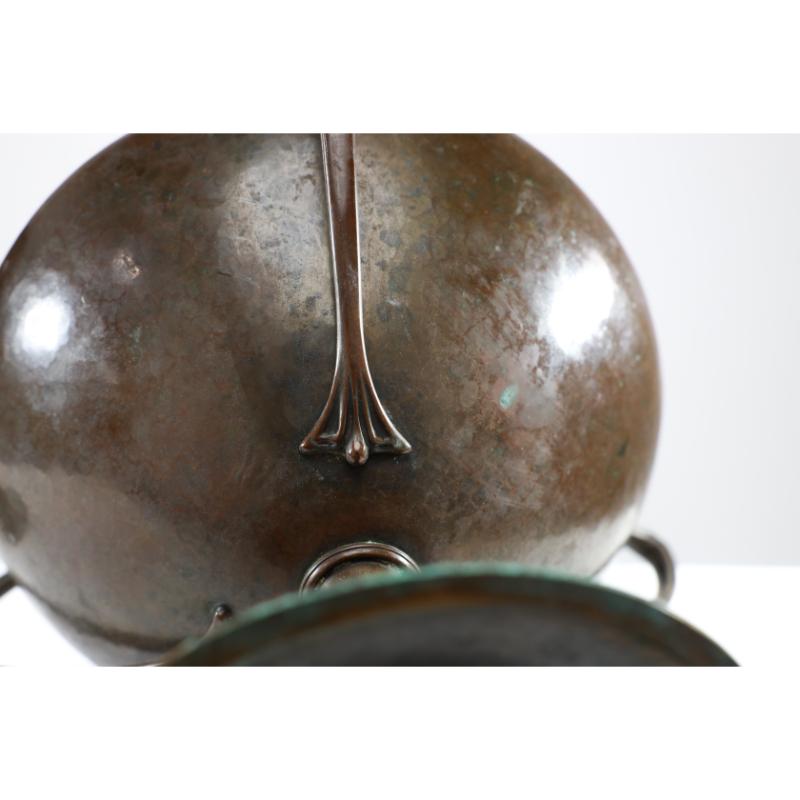 Arthur Dixon Birmingham Guild of Handicraft 2 hand hammered copper centre pieces For Sale 9