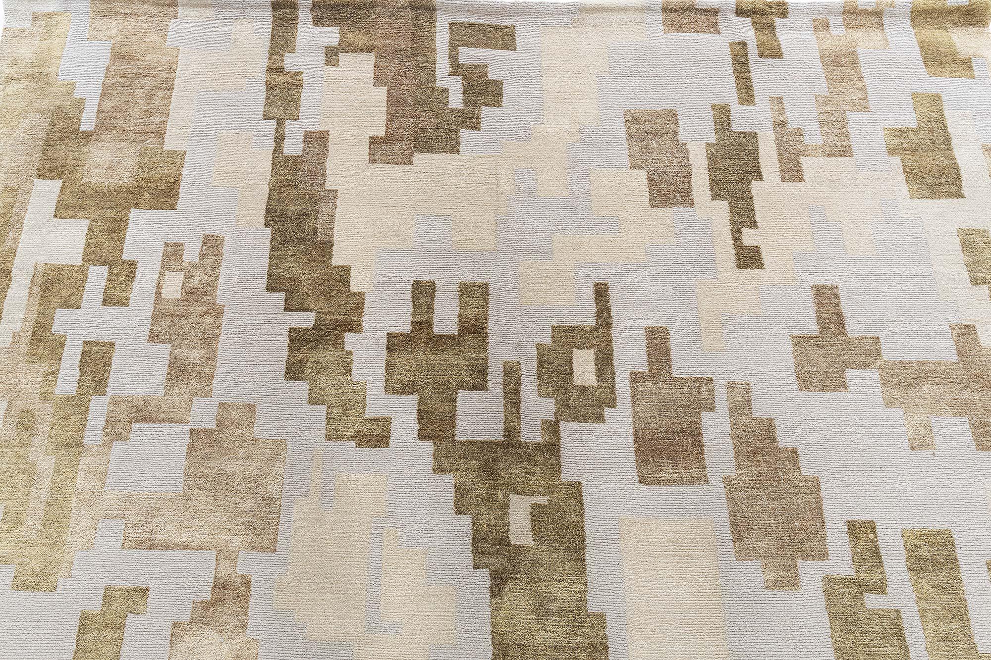 Moderno Tappeto fatto a mano dal design astratto di Arthur Dunnam per Doris Leslie Blau in vendita