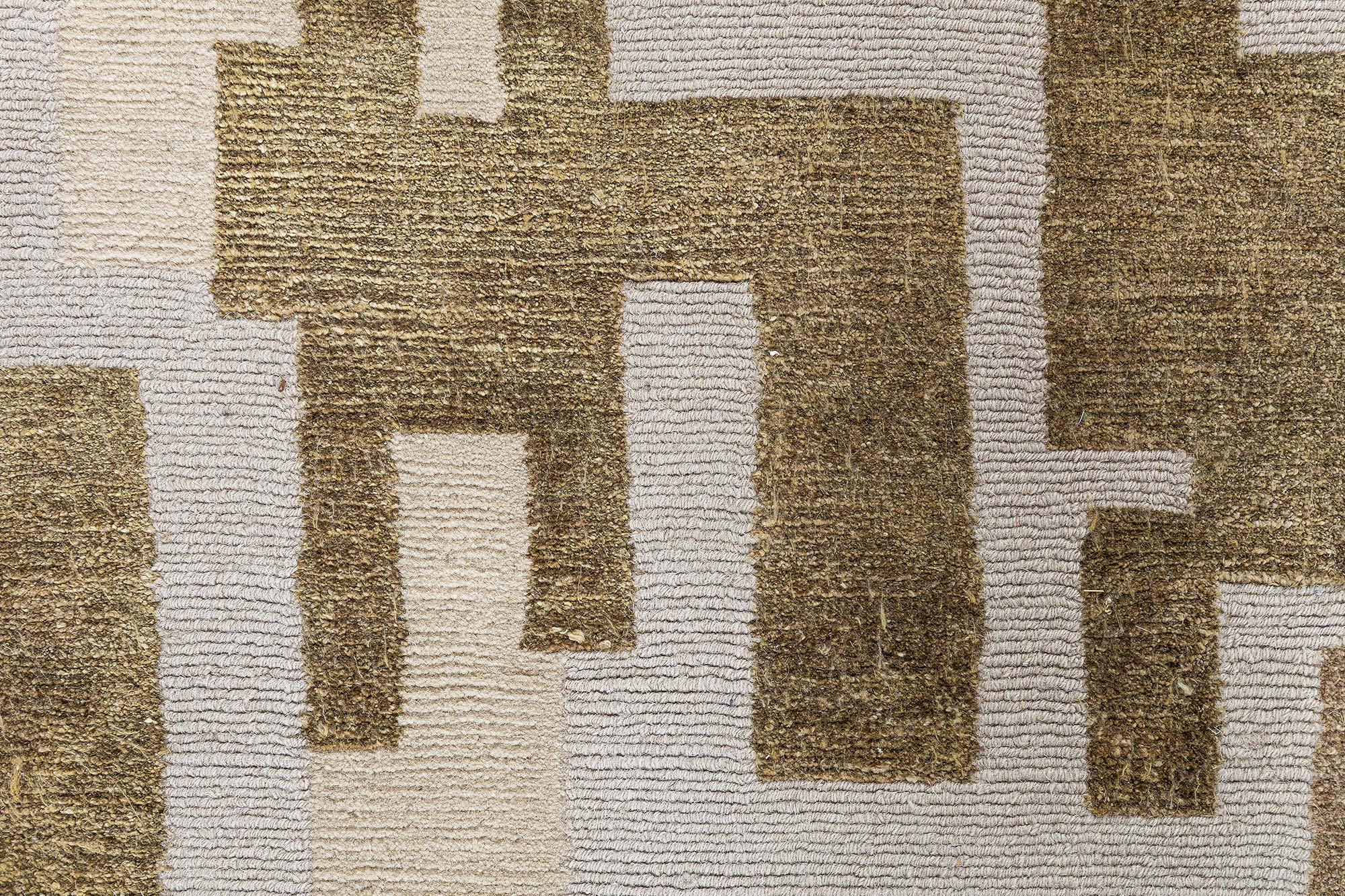 Annodato a mano Tappeto fatto a mano dal design astratto di Arthur Dunnam per Doris Leslie Blau in vendita