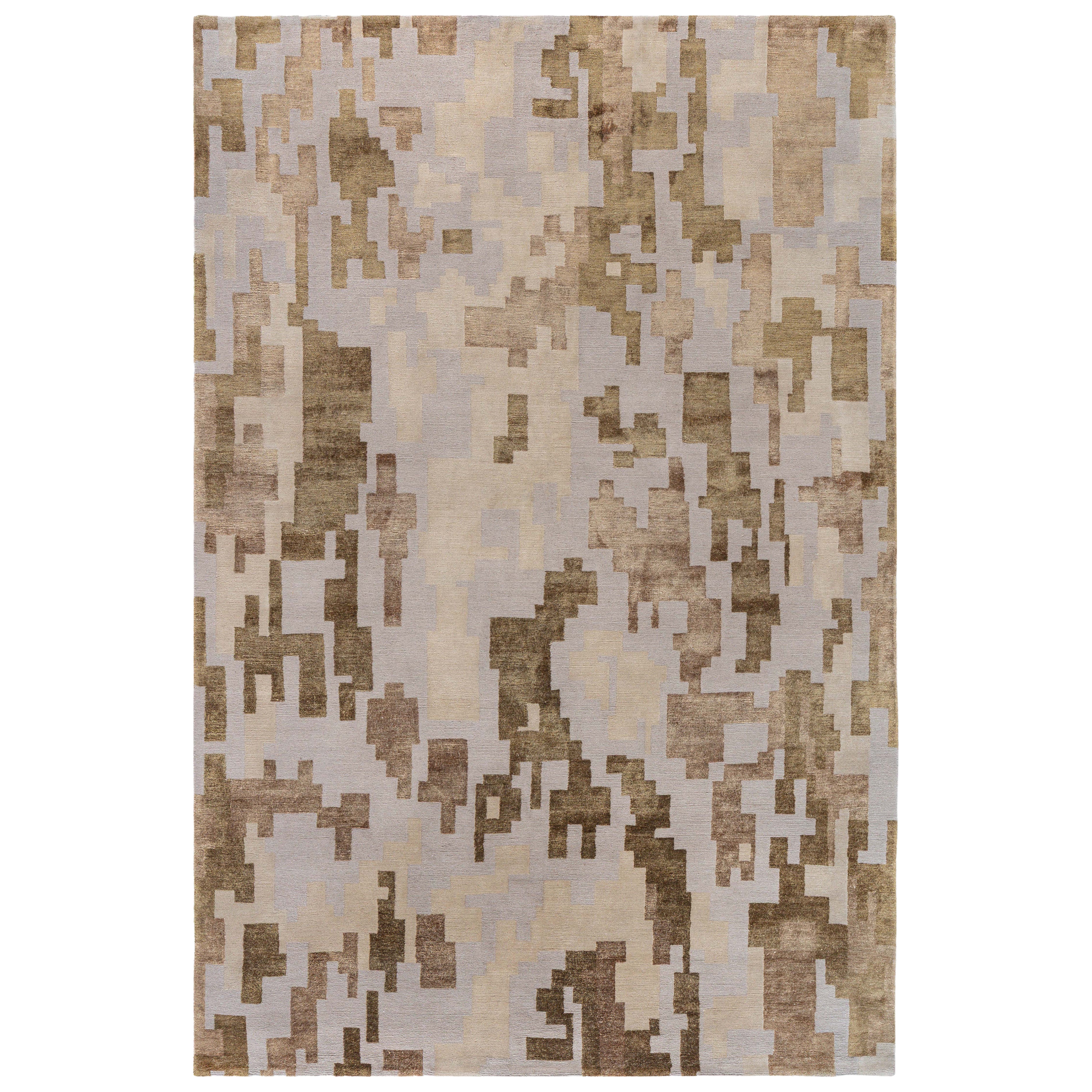 Tapis au design abstrait fait main d'Arthur Dunnam pour Doris Leslie Blau en vente