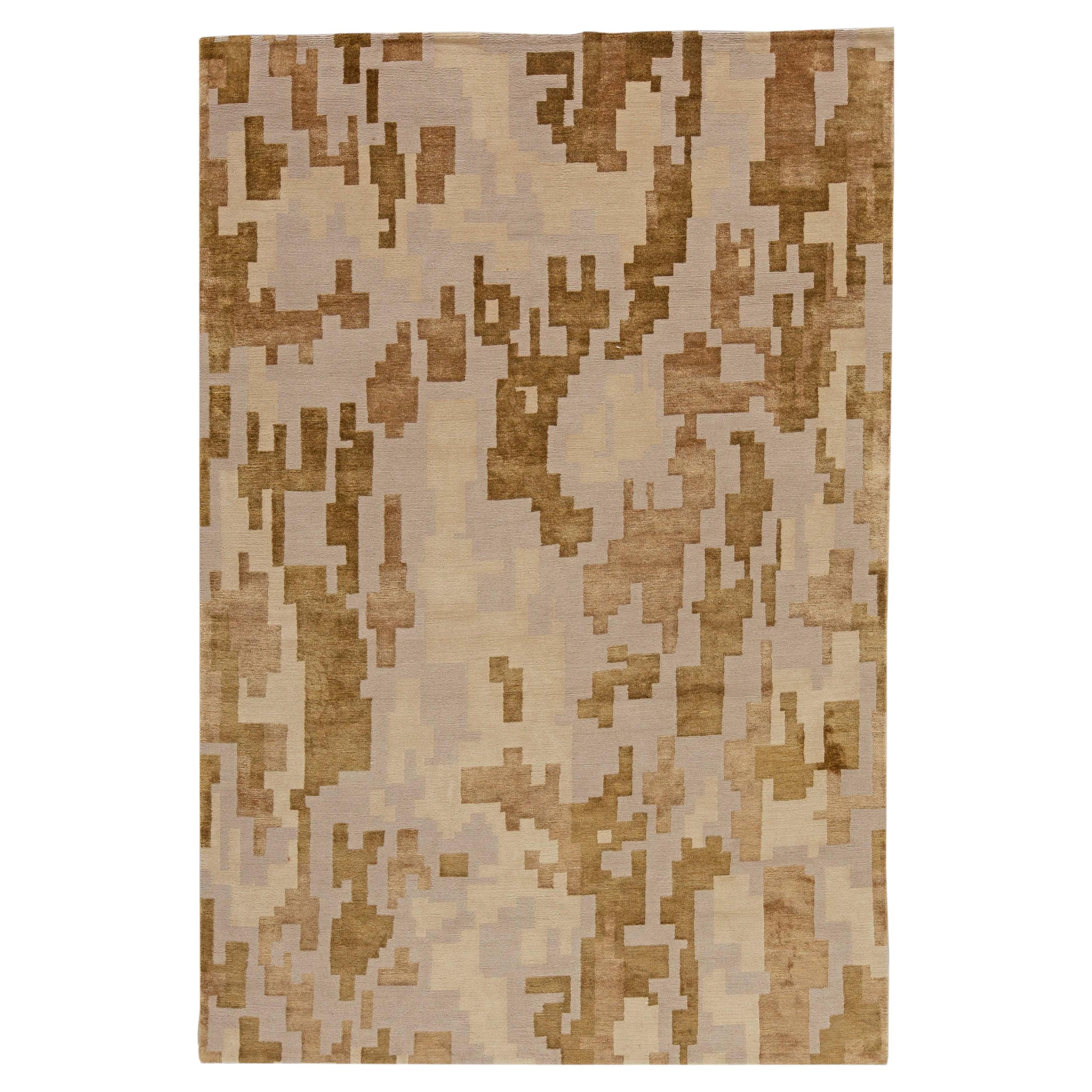 Tapis au design abstrait fait main d'Arthur Dunnam pour Doris Leslie Blau