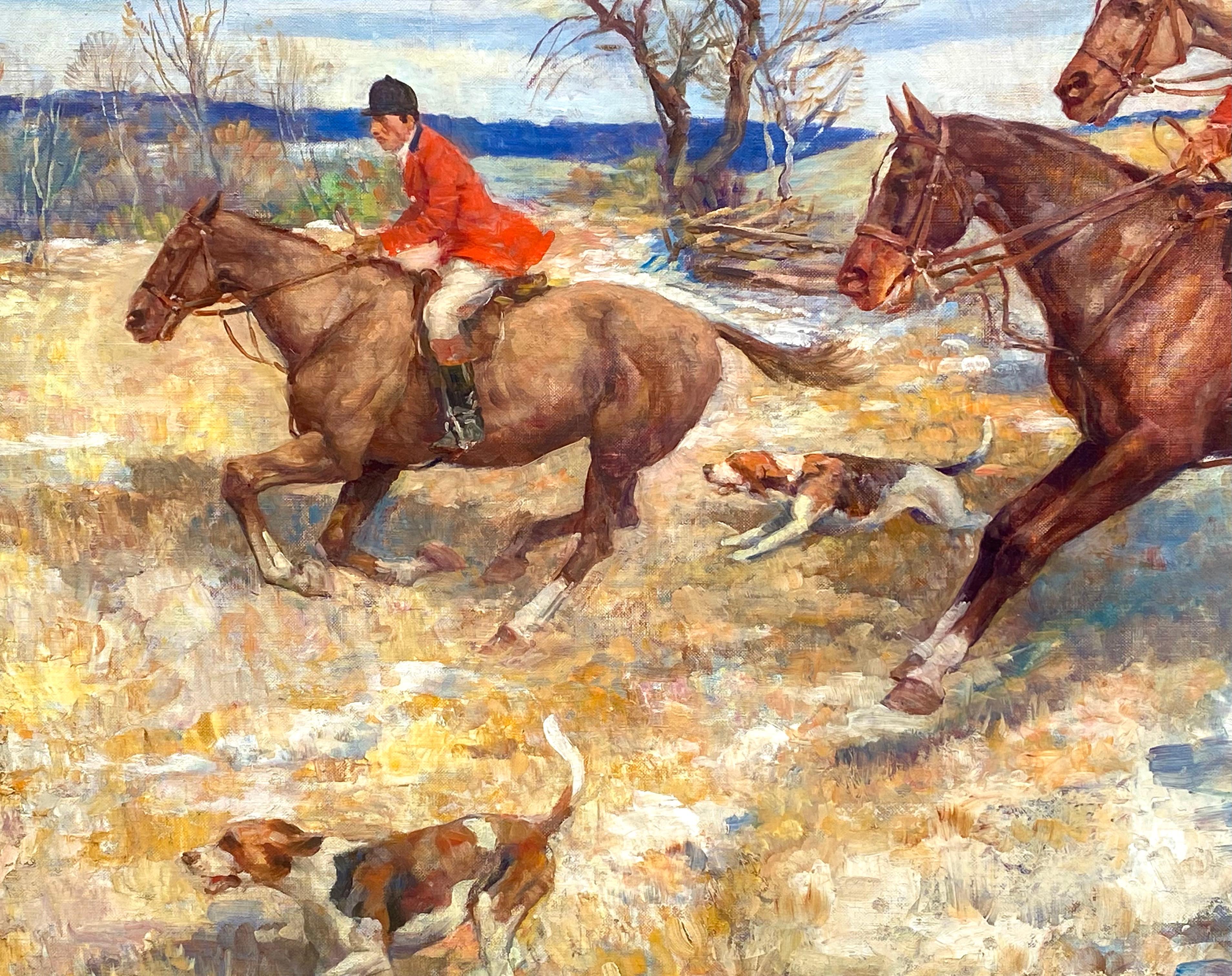 old fox hunting painting