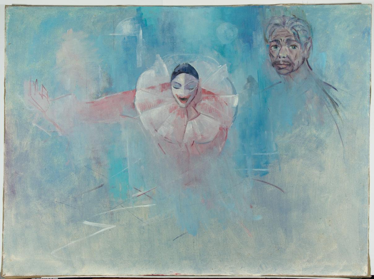 Arthur E. Hance - Large Contemporary Oil, Self-Portrait with Clown 1
