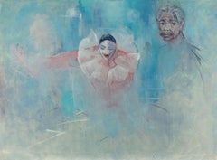 Arthur E. Hance - Large Contemporary Oil, Self-Portrait with Clown