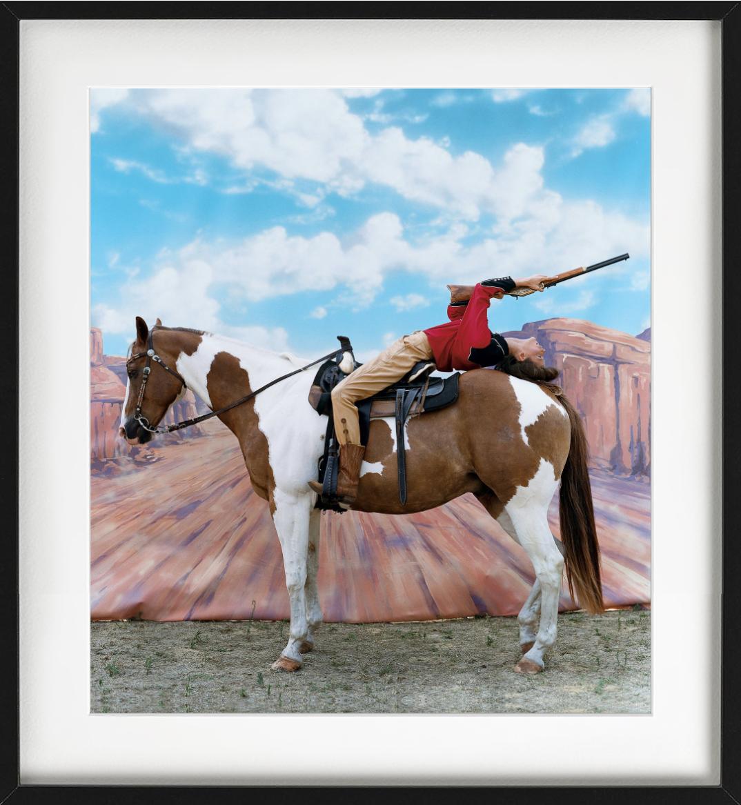 Annie get your Gun - Carmen Kass on a Hors for Vogue, Fine Art Photography, 2002 For Sale 2