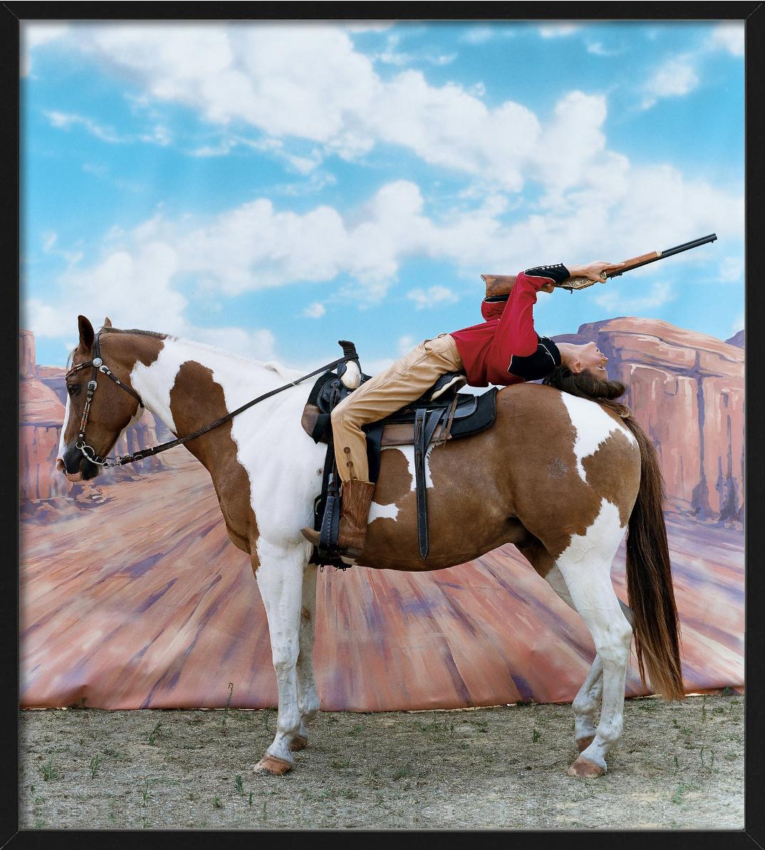 Annie get your Gun - Carmen Kass on a Hors for Vogue, Fine Art Photography, 2002 For Sale 3