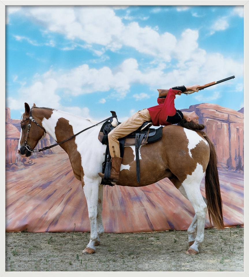 Annie get your Gun - Carmen Kass on a Hors for Vogue, Fine Art Photography, 2002 For Sale 4