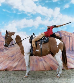 Annie get your Gun - Carmen Kass on a Hors for Vogue, Fine Art Photography, 2002