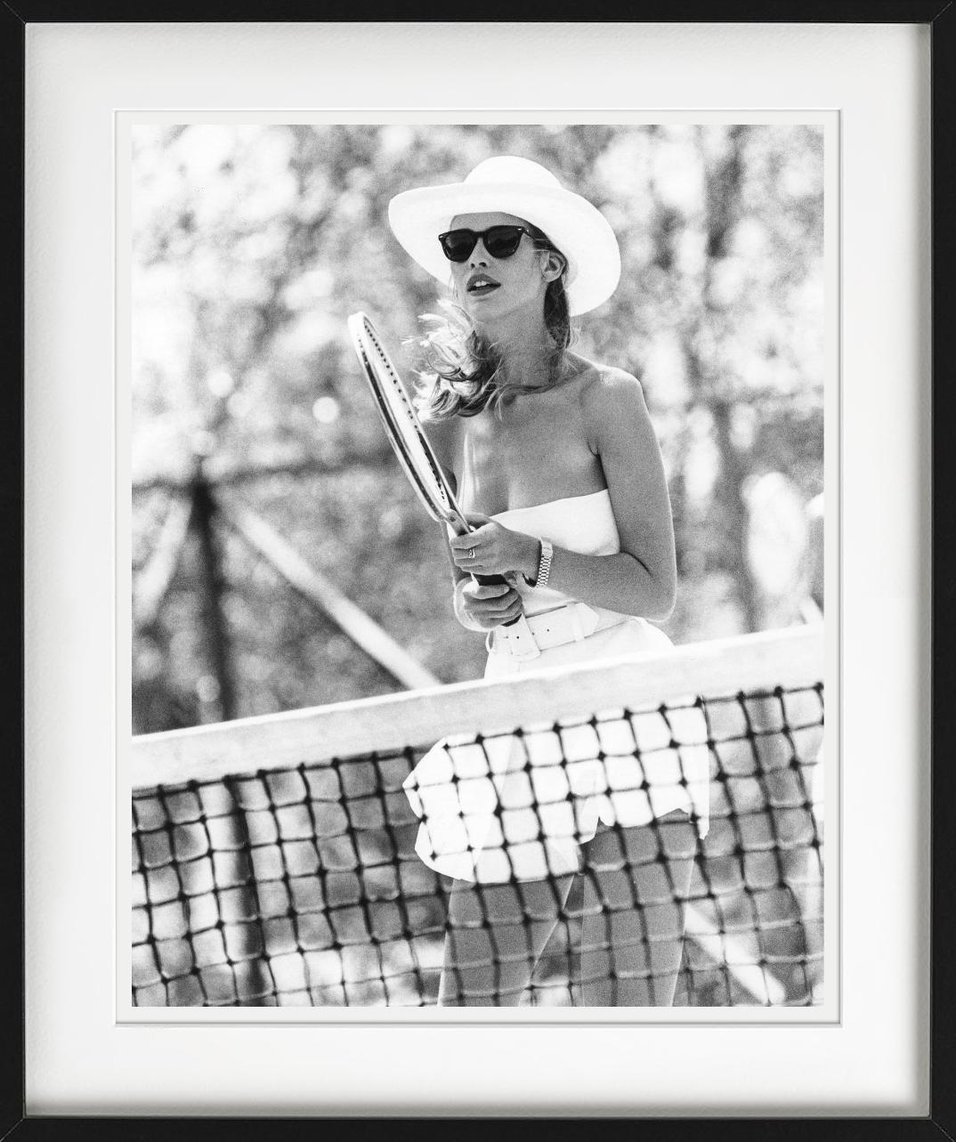 Claudia Schiffer, Petit St. Vincent - playing Tennis, Fine Art Photography, 1991 For Sale 1