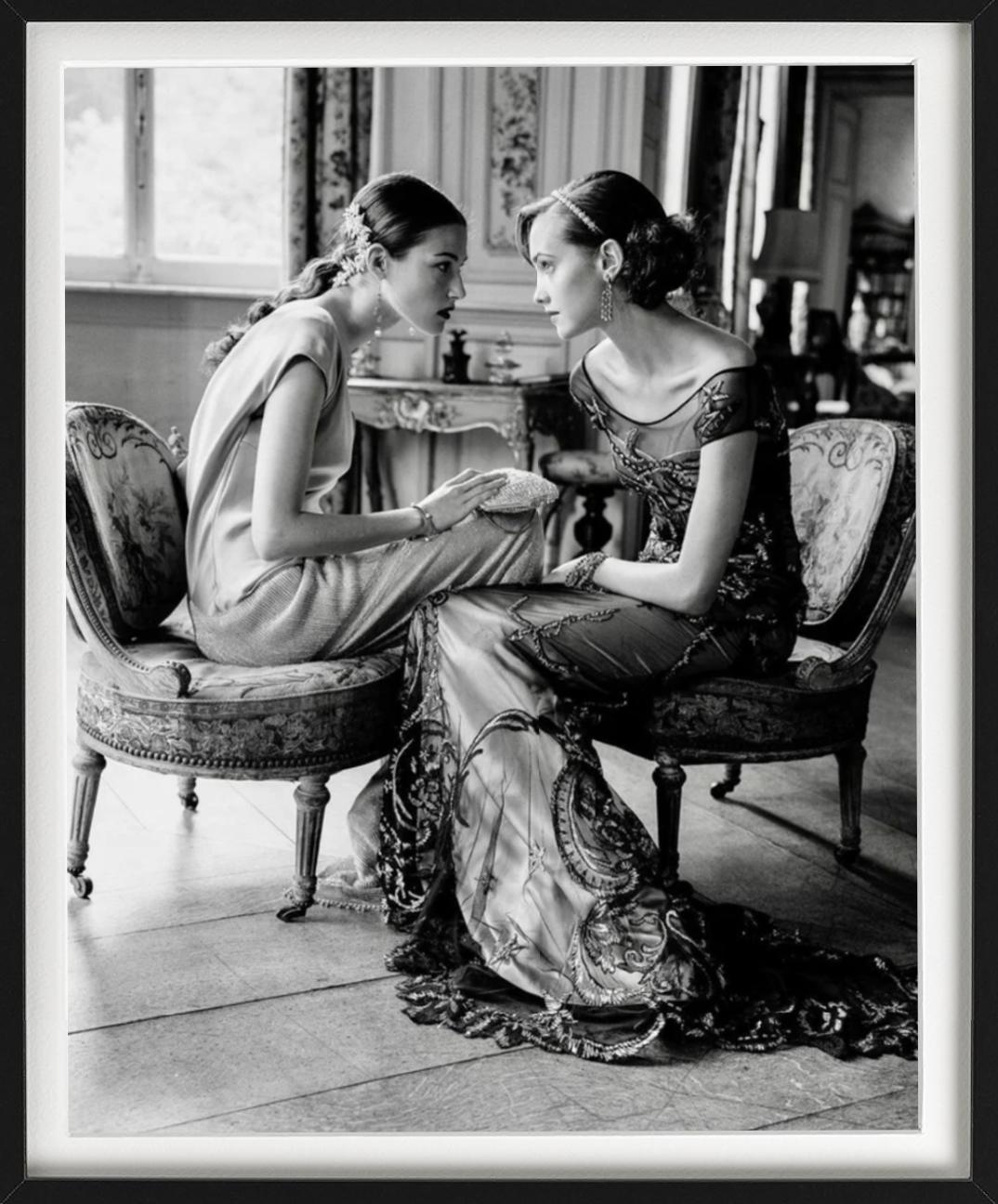 Haylynn and Lida - Models sitting in Baroque interior, fine art photography 1998 - Photograph by Arthur Elgort