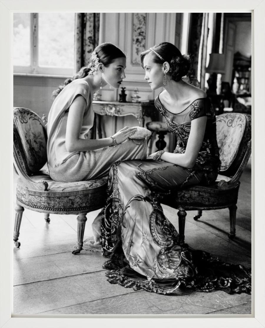 Haylynn and Lida - Models sitting in Baroque interior, fine art photography 1998 - Contemporary Photograph by Arthur Elgort