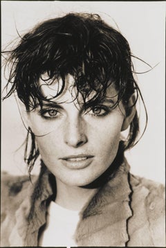 Joan Severance in Fendi by Arthur Elgort. Woman portrait in black & white, 1982