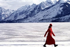 Karen Elson in Wyoming, Walking, Vogue Magazine, Fine Art Photography, 1999