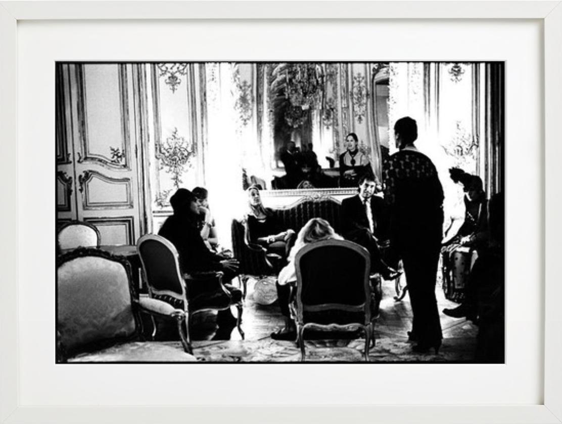 Karl Lagerfeld`s Salon - baroque interior with people, fine art photography 1991 - Contemporary Photograph by Arthur Elgort