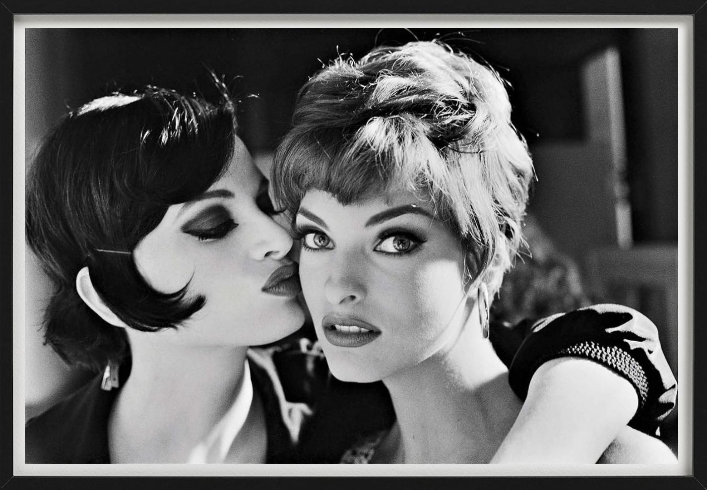 Kristen McMenamy & Linda Evangelista, Fine Art Photography, 1991 - Black Portrait Photograph by Arthur Elgort