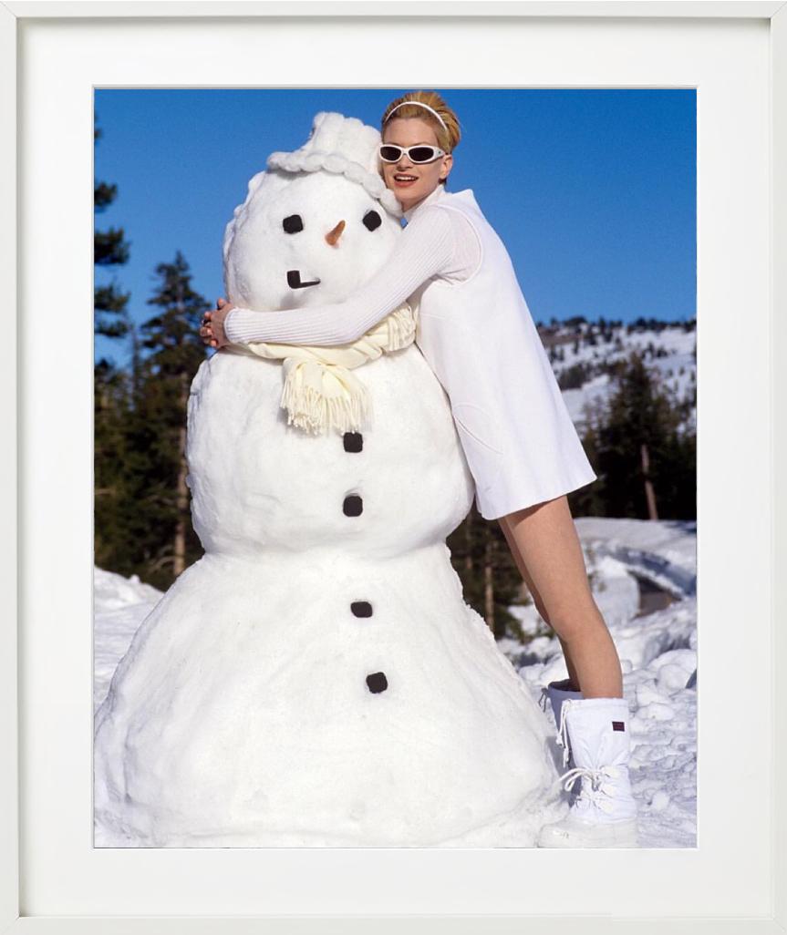 Kristen McMenamy, Mammoth Lake, Vogue Magazine, Fine Art Photography - Gray Figurative Photograph by Arthur Elgort