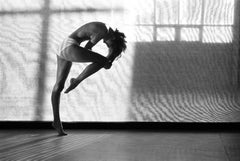Lisa Durham, NYC, Nude Dancer with light texture, Fine Art Photography, 1986