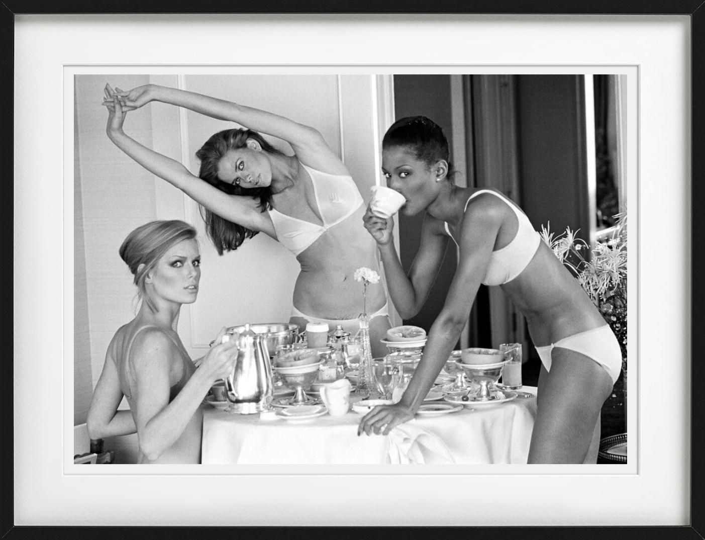 Patti, Beverly, and Lisa having breakfast in lingerie, photographed by Arthur Elgort.

All prints are limited edition. Available in multiple sizes. High-end framing on request.

All prints are done and signed by the artist. The collector receives an