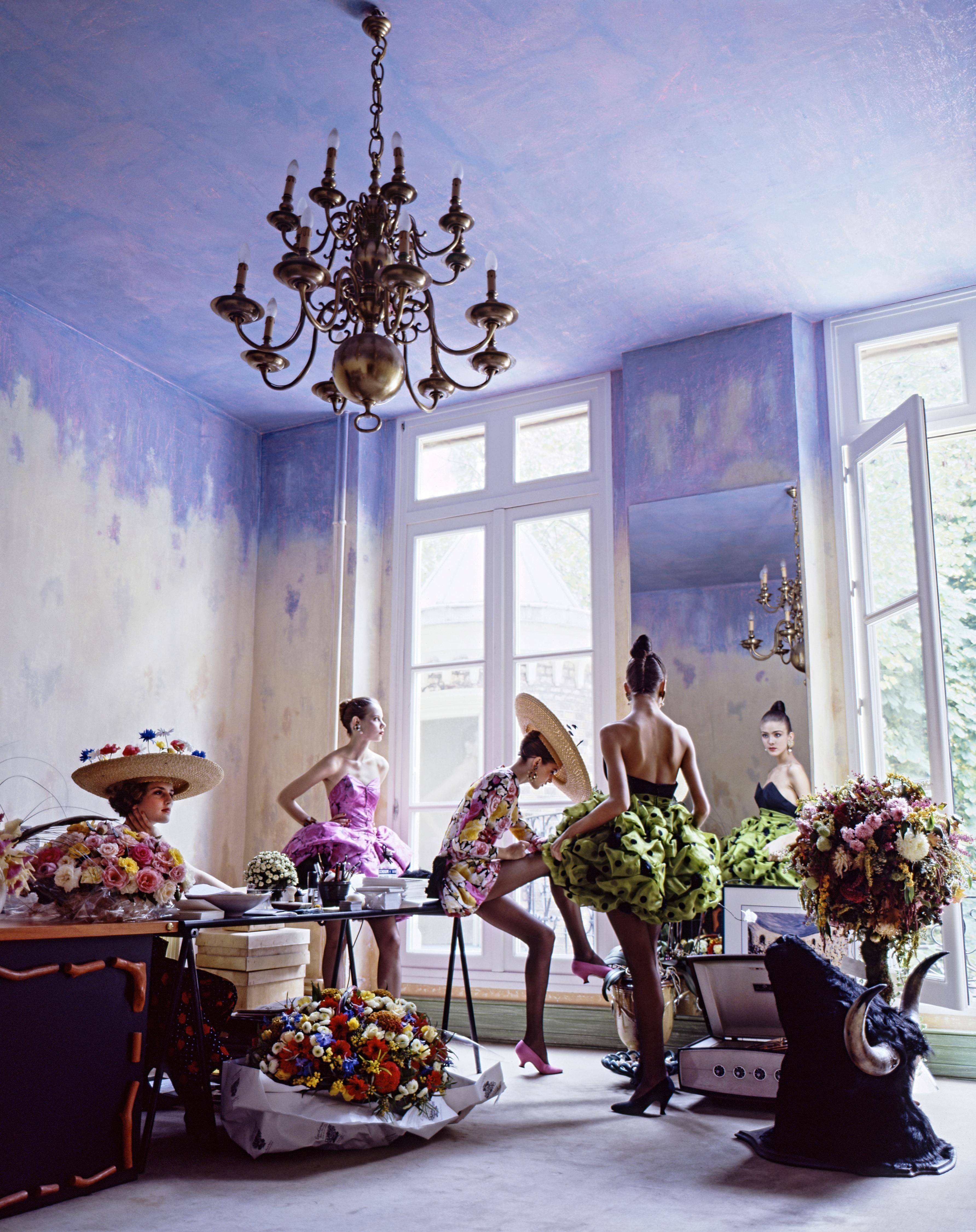 Romance: Christian Lacroix Haute Couture Atelier - Photograph by Arthur Elgort