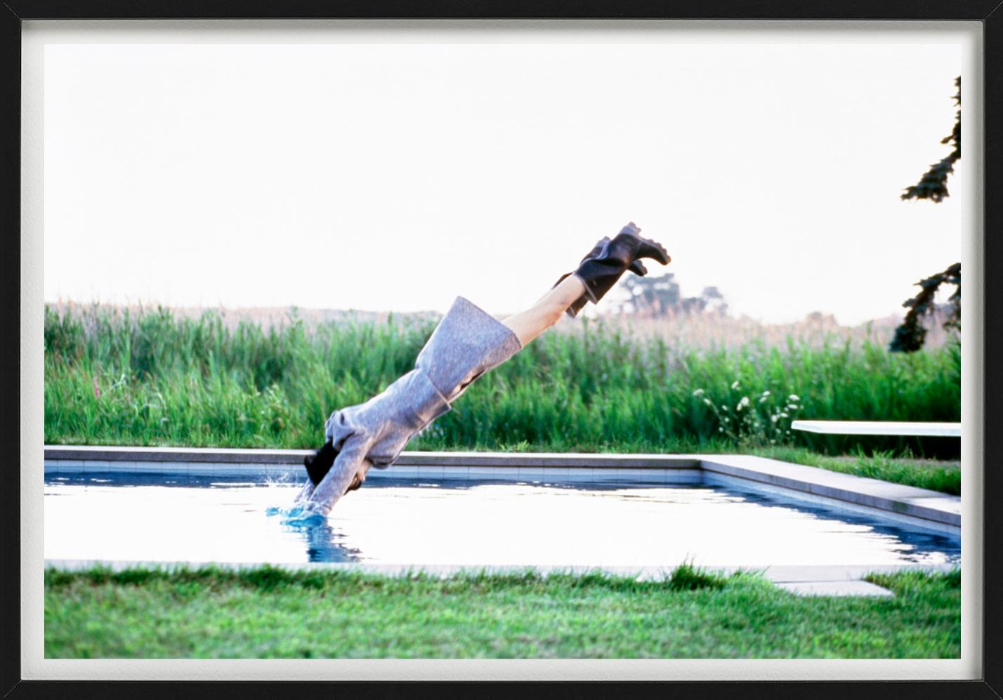 Stella Tennant- Jumping Into A Pool, Fine Art Photography For Sale 1