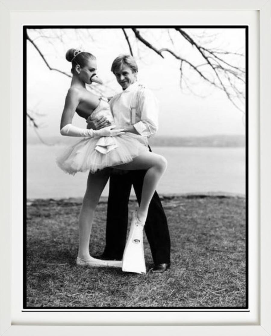 'Swan Prince' - Baryshnikov with Uma Thurman in Tutu, fine art photography, 1987 - Contemporary Photograph by Arthur Elgort