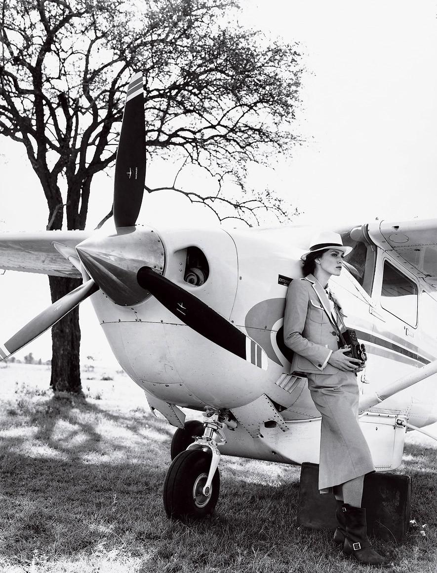 Voyage - Keira Knightley Leaning On Airplane, Vogue, Fine Art Photography, 2007