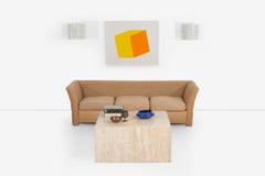 Arthur Elrod Travertine Block Cocktail Table