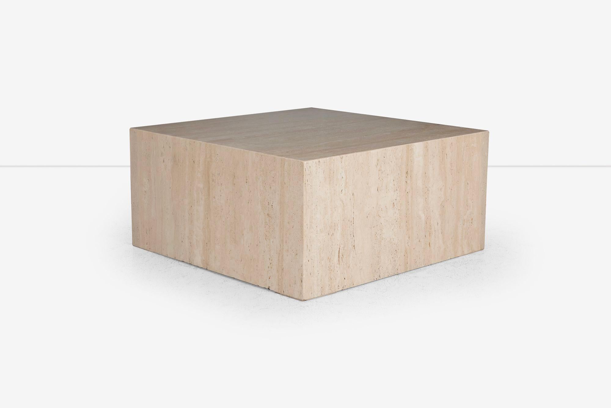 Arthur Elrod Travertinblock-Cocktailtisch (Moderne der Mitte des Jahrhunderts) im Angebot