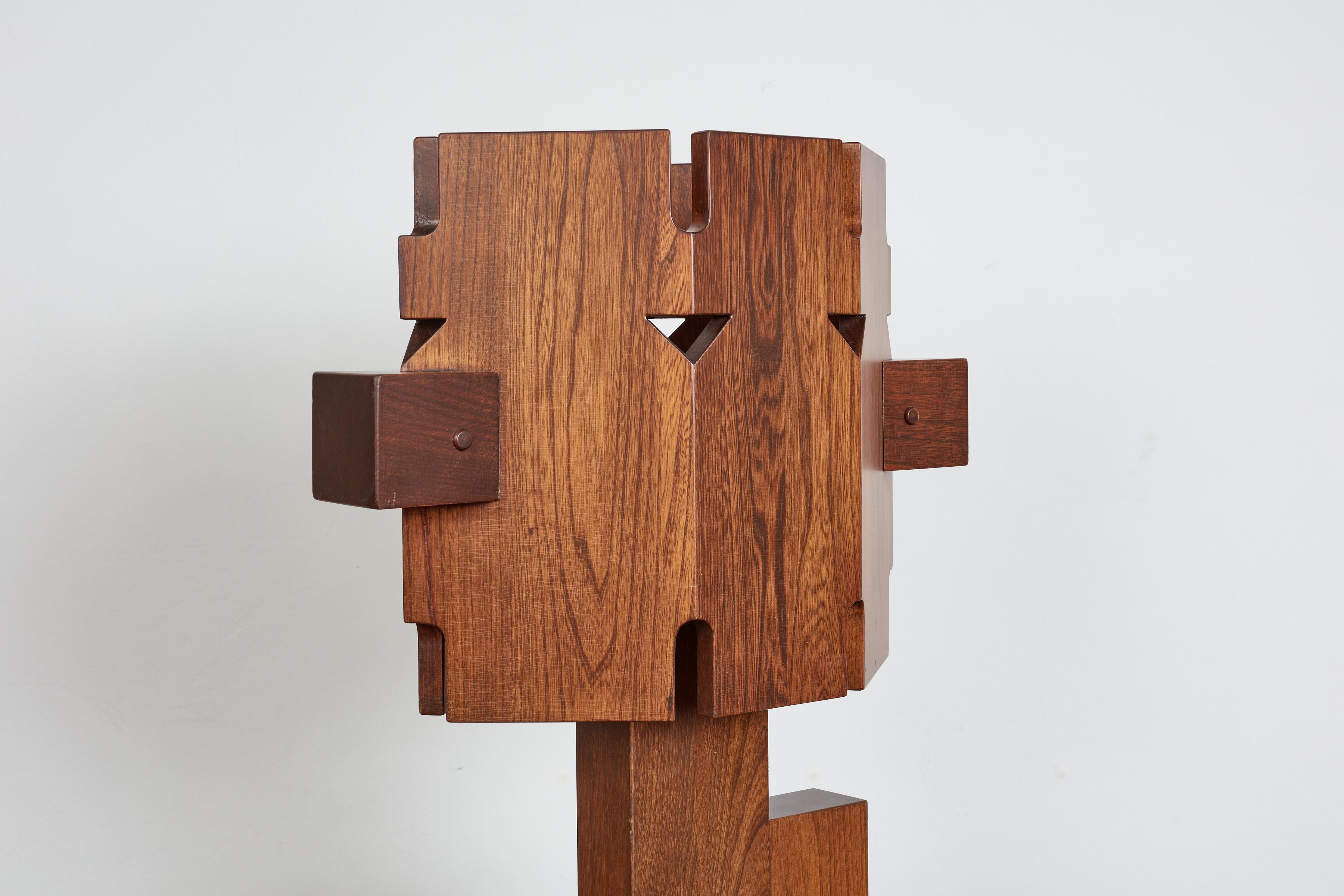 Arthur Erickson style MCM Walnut table lamp
Sculptural shape with incredible craftsmanship. 
Large and impressive in scale. 
Canada, 1960s.
Newly rewired. 