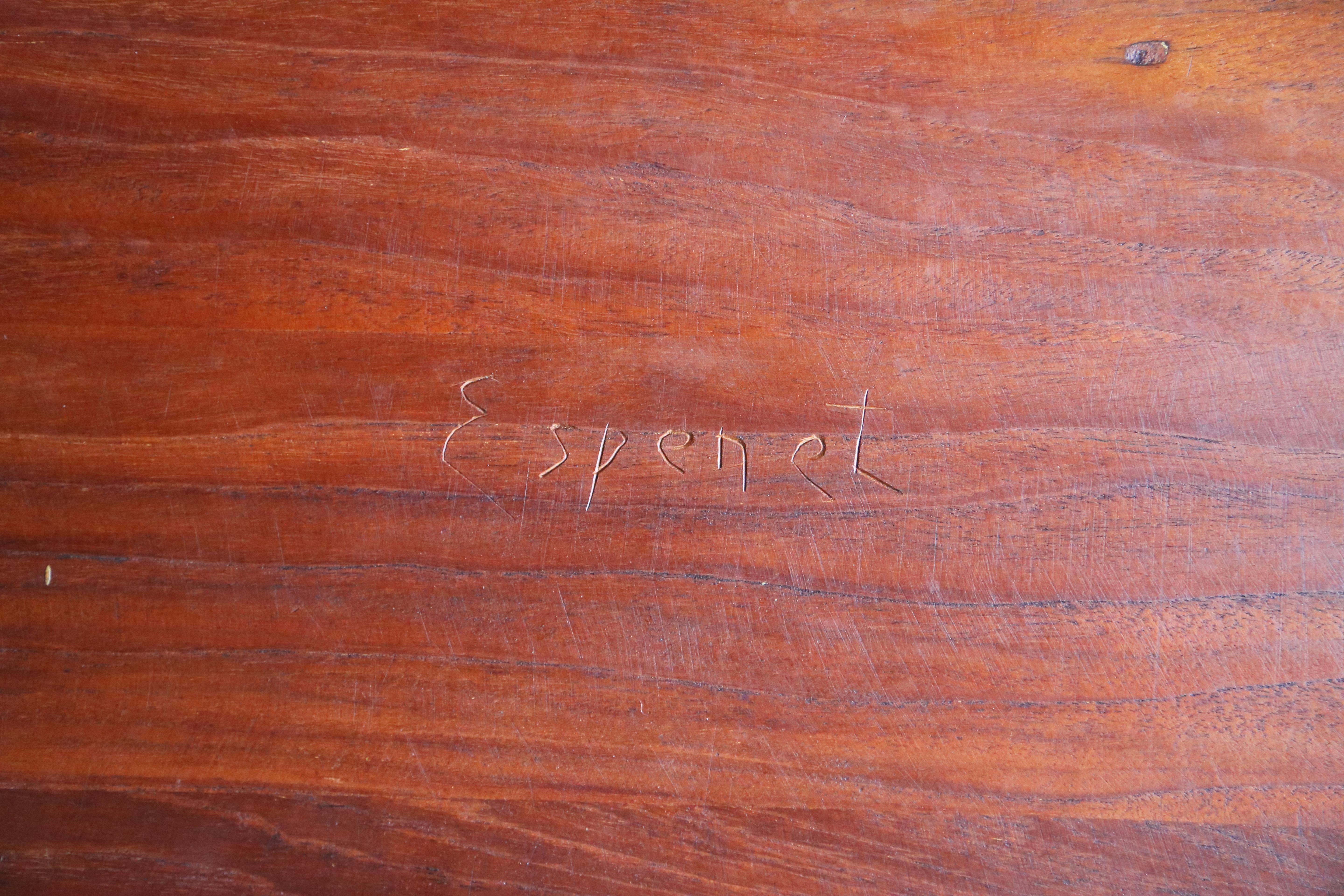 American Arthur Espenet Carpenter (1920-2006) Solid Walnut and Bronze Custom Dining Table