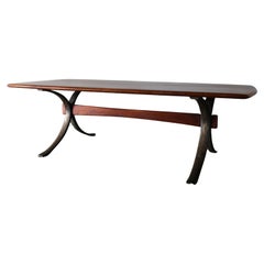 Arthur Espenet Carpenter (1920-2006) Solid Walnut and Bronze Custom Dining Table