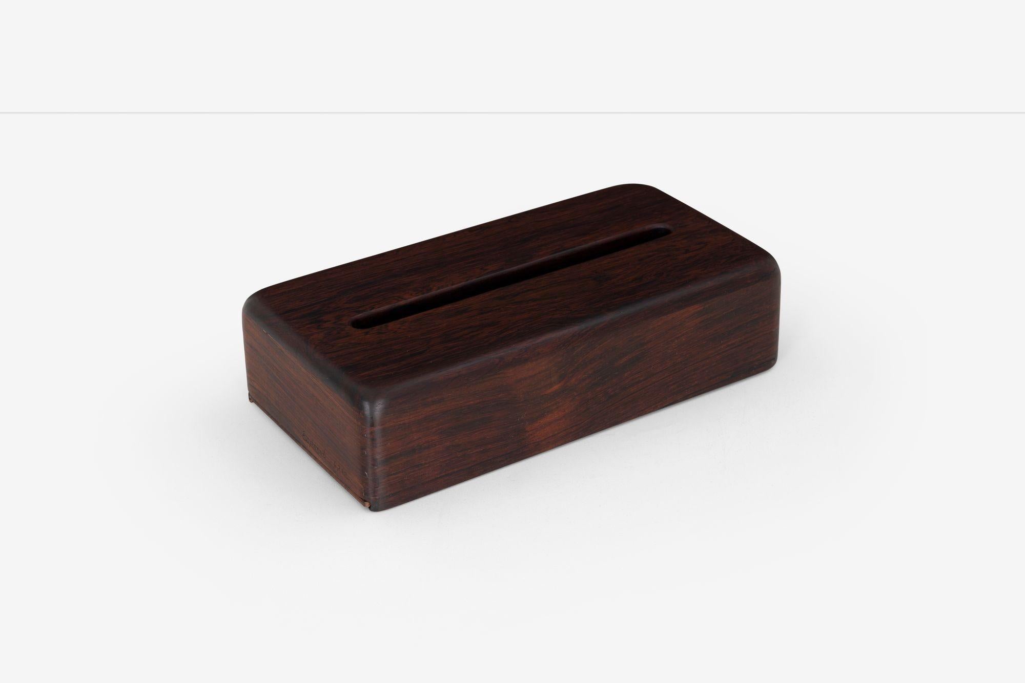 American Craftsman Arthur Espenet Carpenter Rosewood Tissue Box 1965c. For Sale