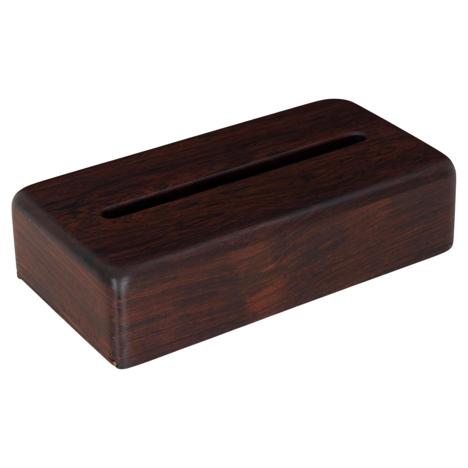 Arthur Espenet Carpenter Rosewood Tissue Box 1965c. For Sale