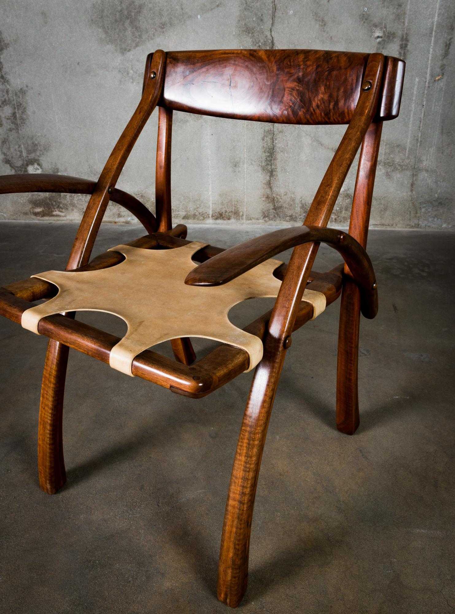 Arthur Espenet Carpenter 'Sedua Wishbone' Armchair In Excellent Condition For Sale In Los Angeles, CA