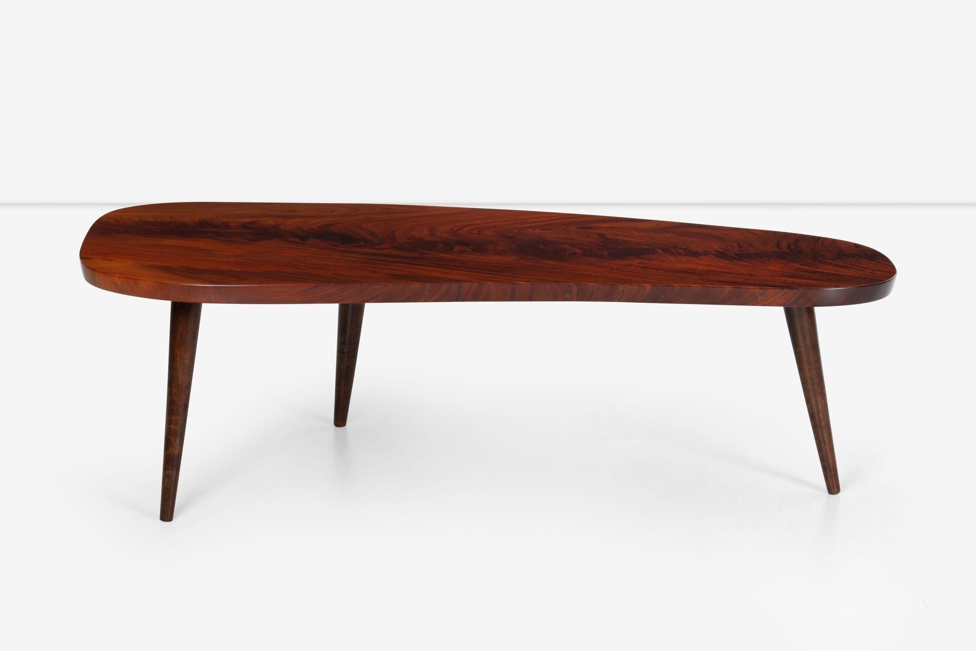 Arthur Espenet Carpenter Teardrop Table in Solid Walnut For Sale 5