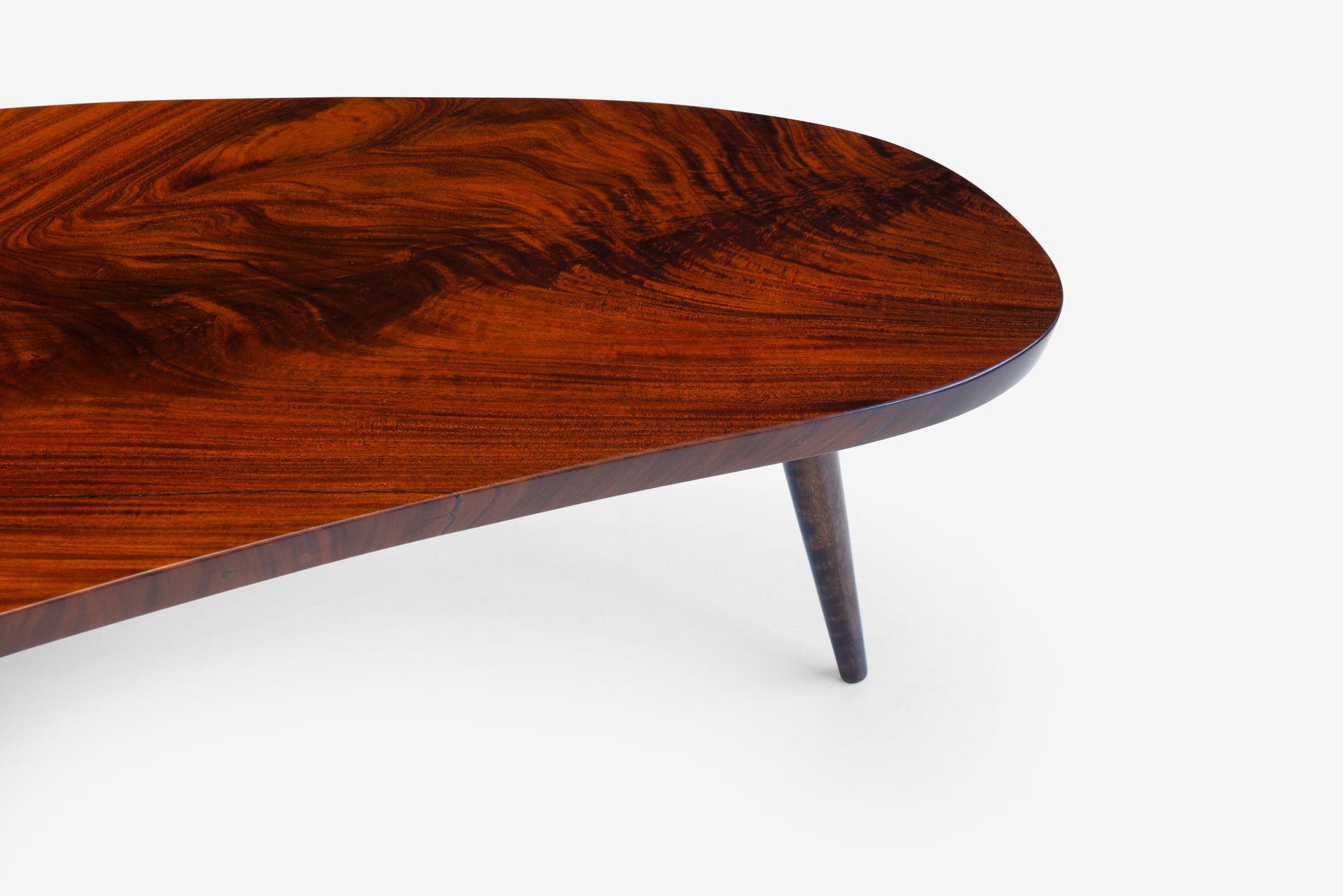Arthur Espenet Carpenter Teardrop Table in Solid Walnut For Sale 8
