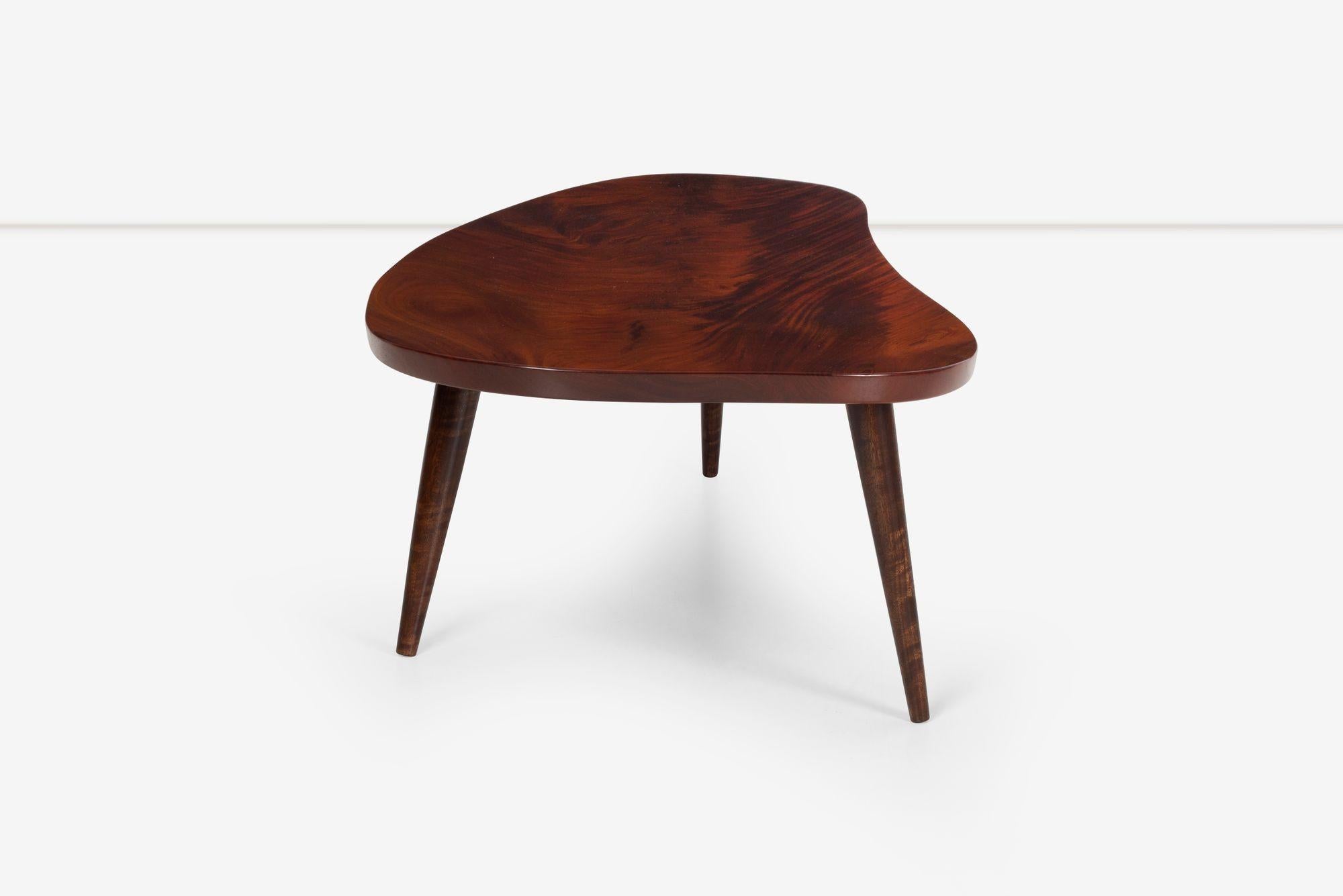 American Arthur Espenet Carpenter Teardrop Table in Solid Walnut For Sale