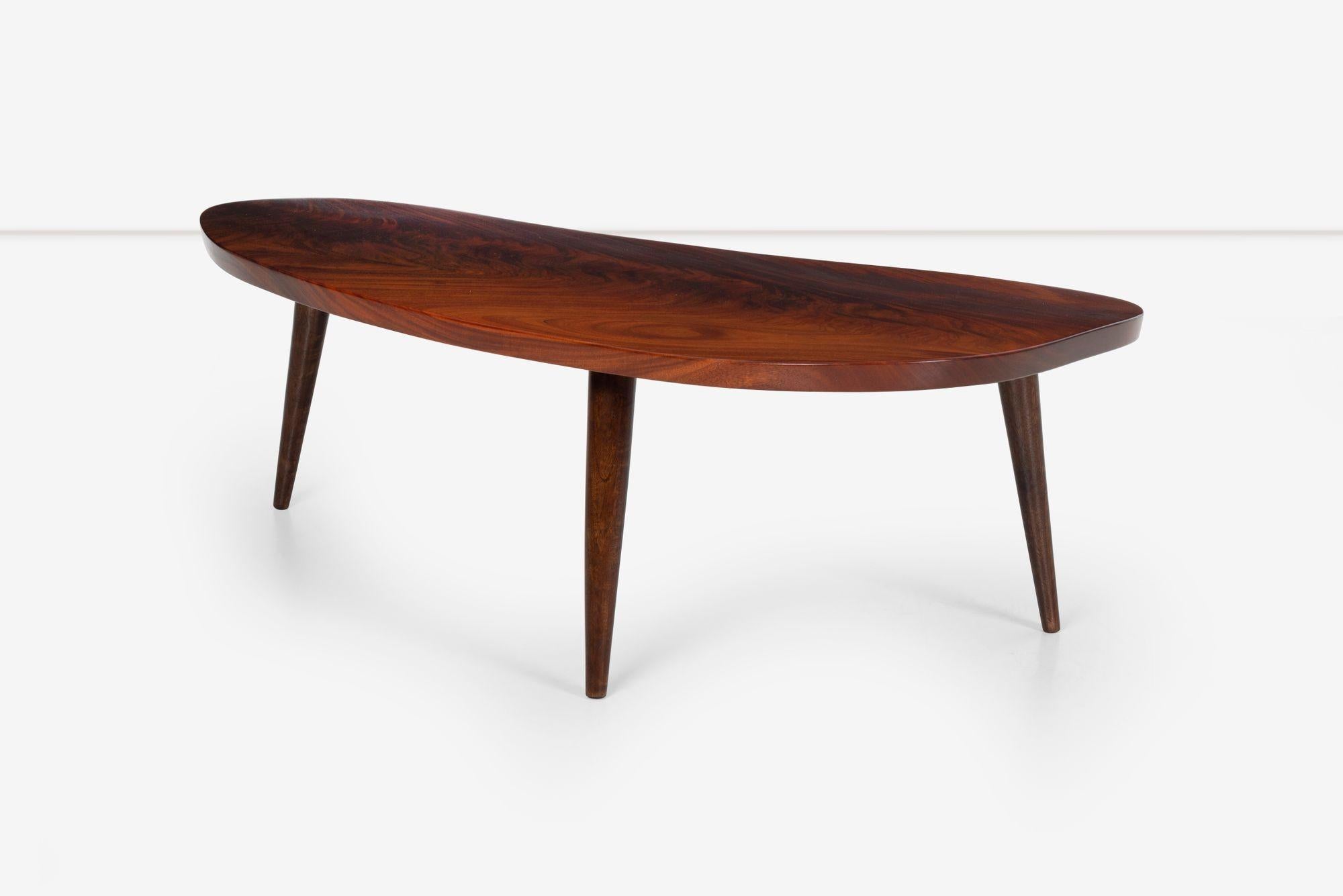 Hand-Crafted Arthur Espenet Carpenter Teardrop Table in Solid Walnut For Sale